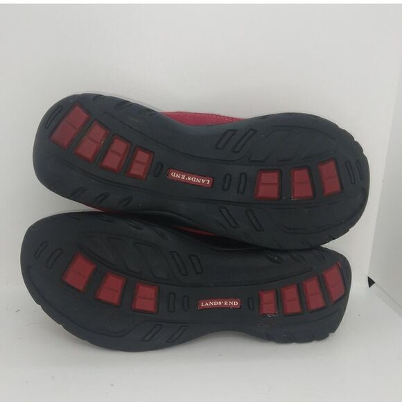 Lands End Womens Pre-owned Red Suede w/Black Accents Slip-on Loafers - sz. 8B - Picture 5 of 6